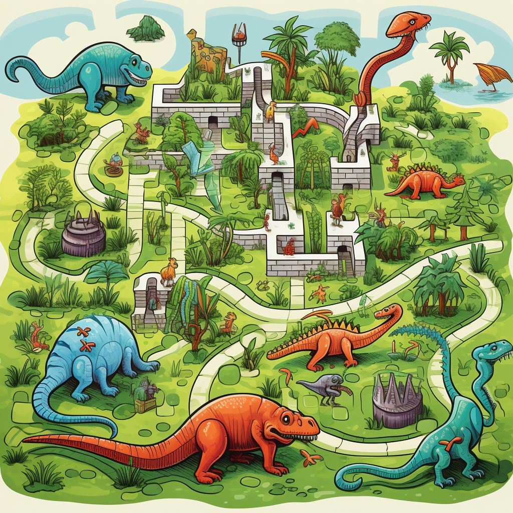 Dinosaur Maze Solution for Kids