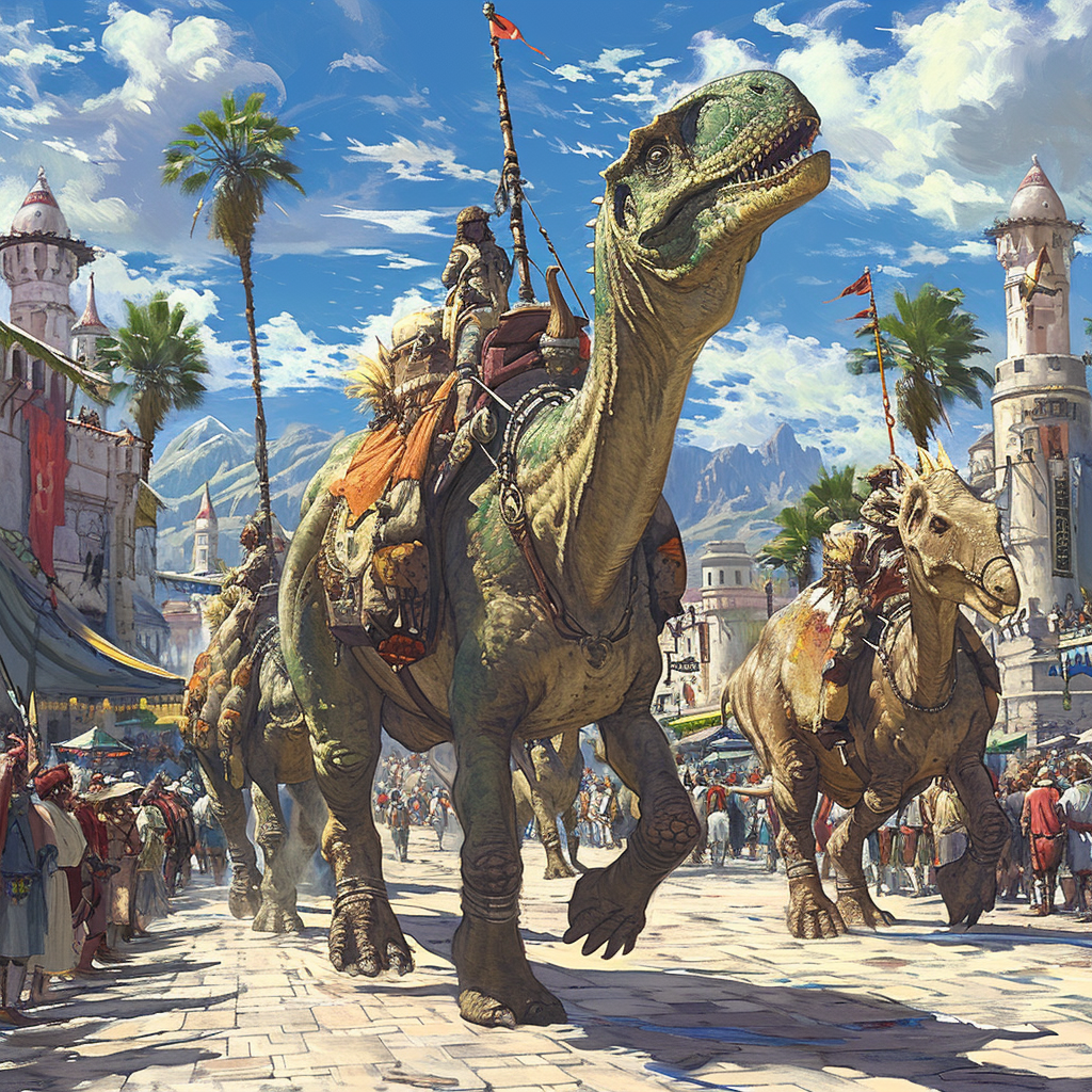 Dinosaur Parade in Dinotopia Town