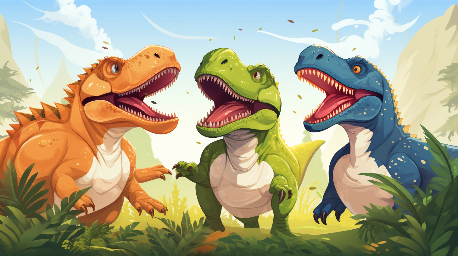 Cute dinosaur illustration for children