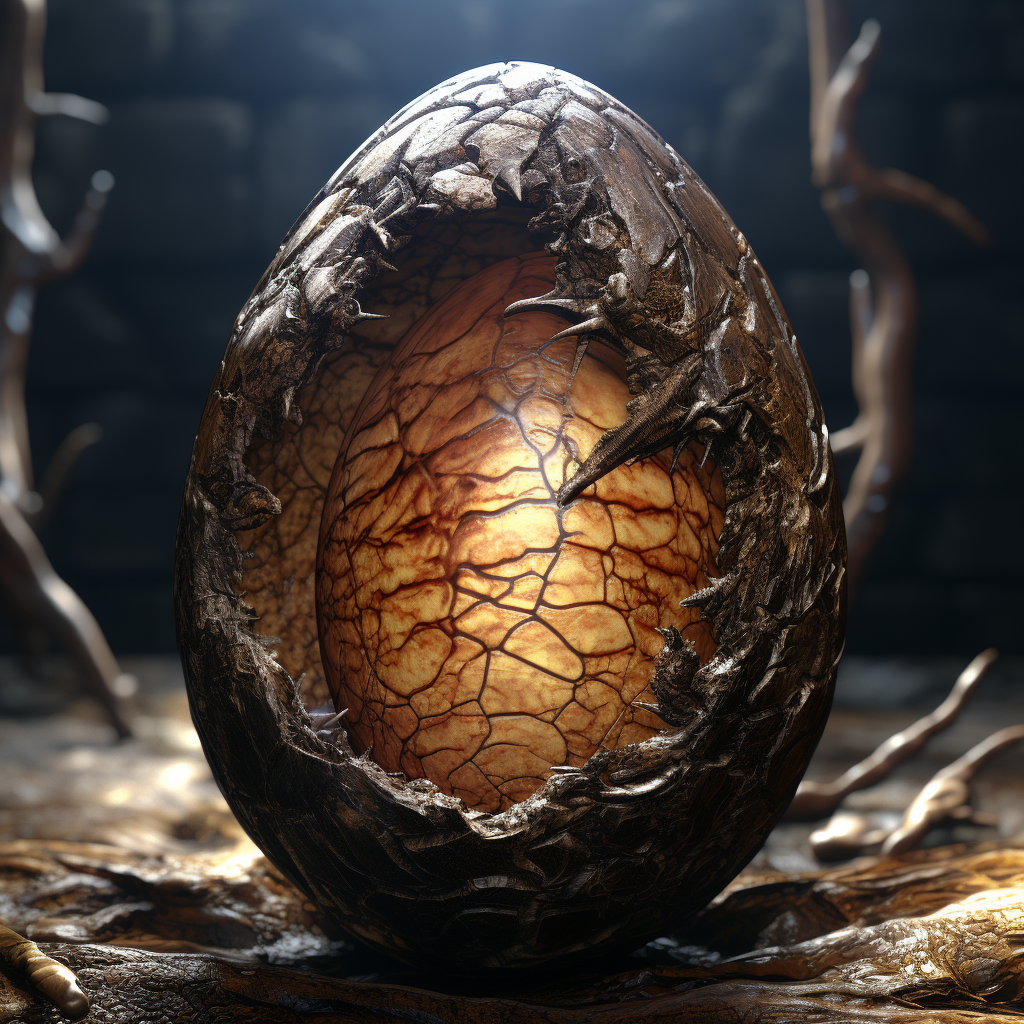 Hatched Dinosaur Egg Illustration