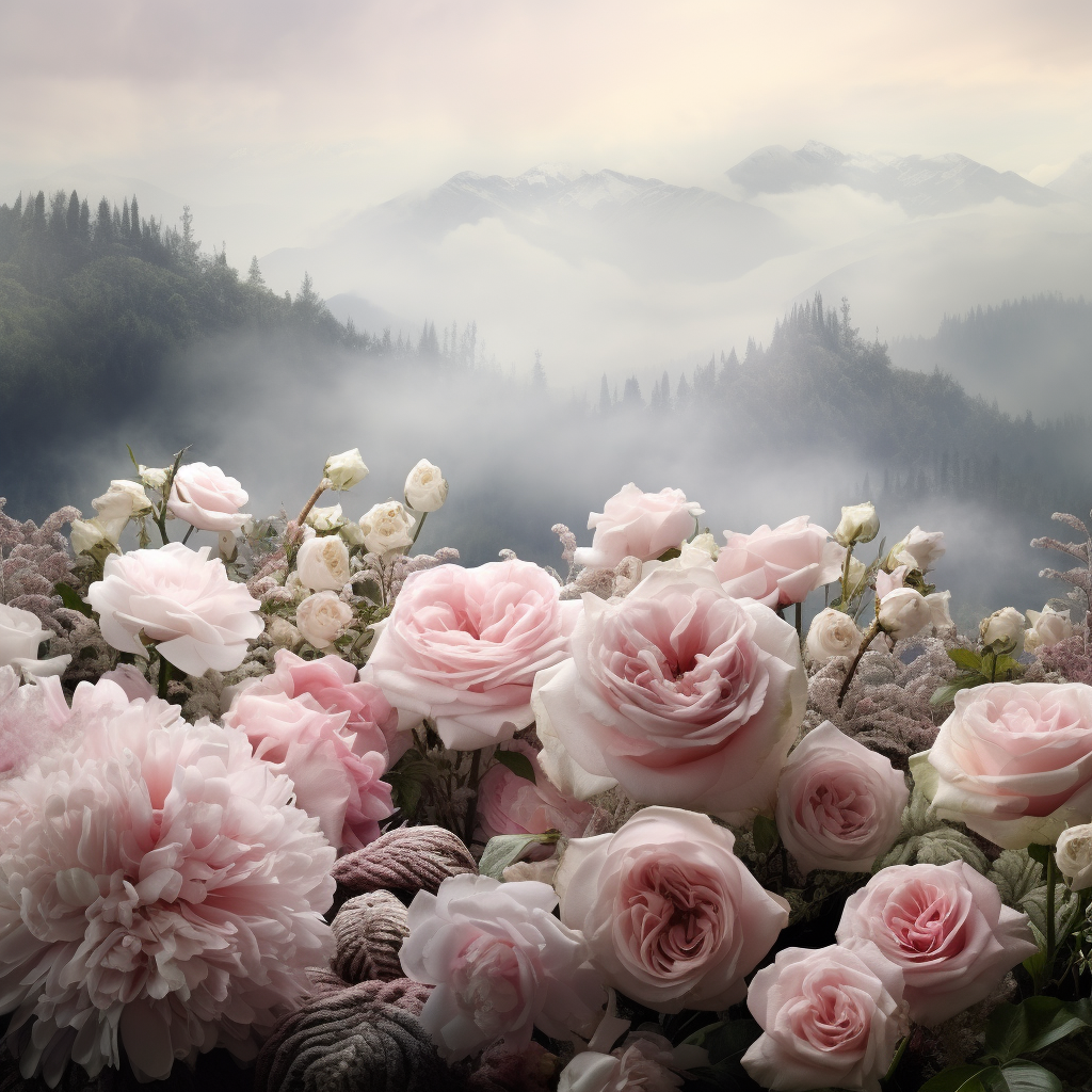 Professional misty grey nature mountain product background