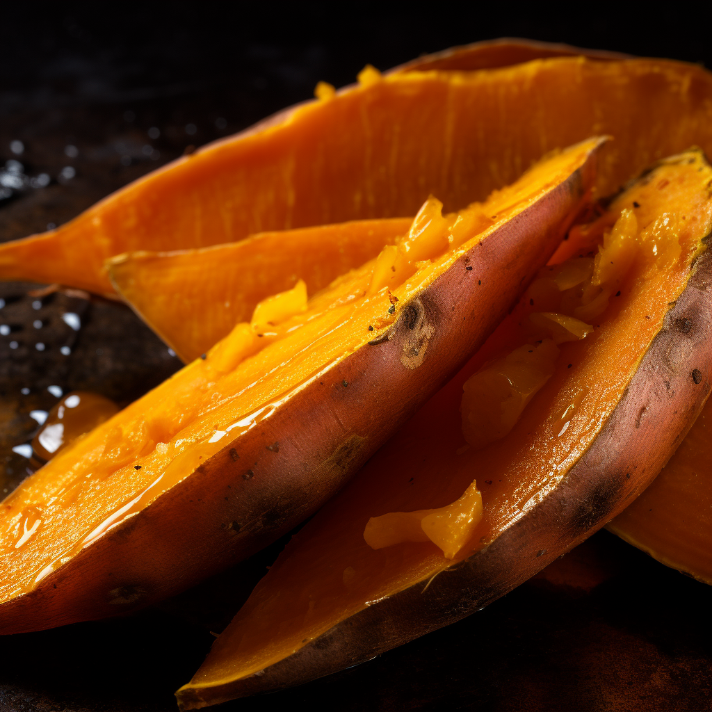 Close-up of a tantalizing dired sweet potato