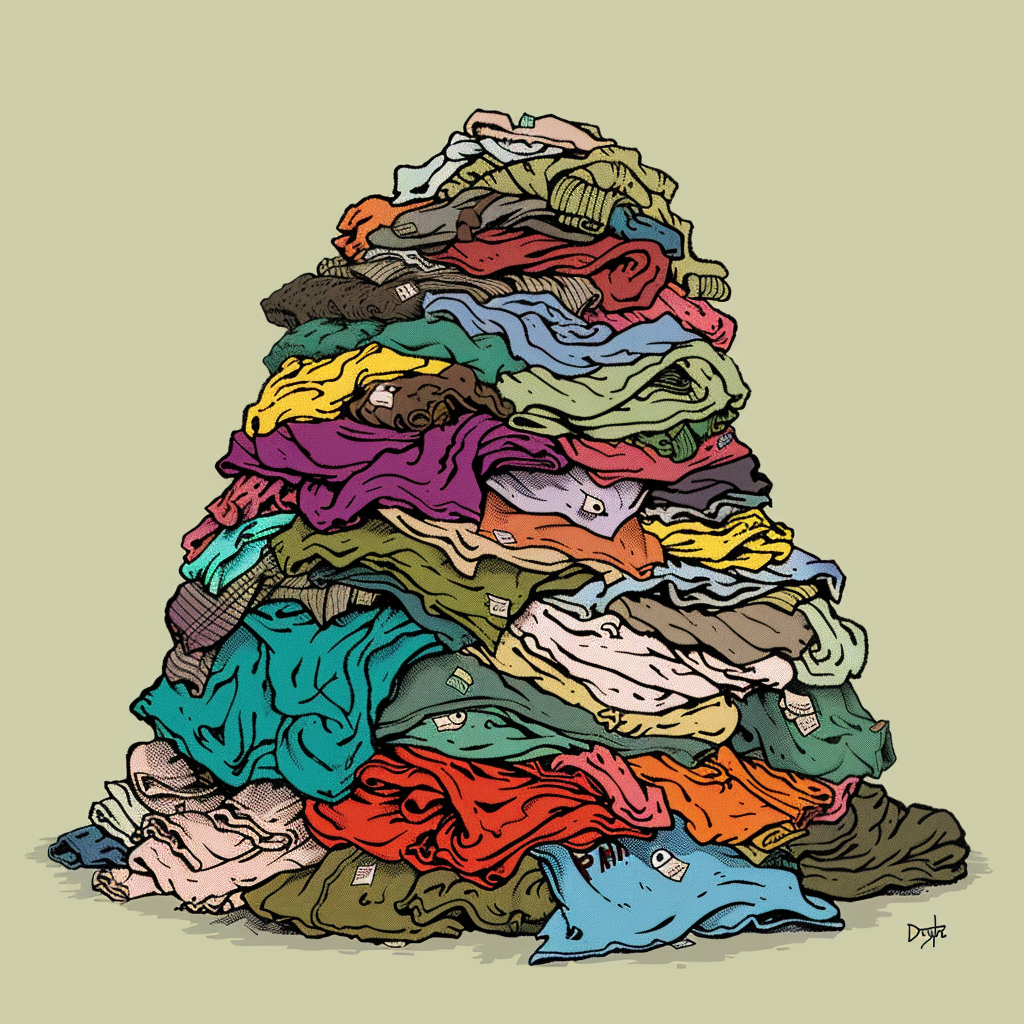 Cartoon dirty clothes pile