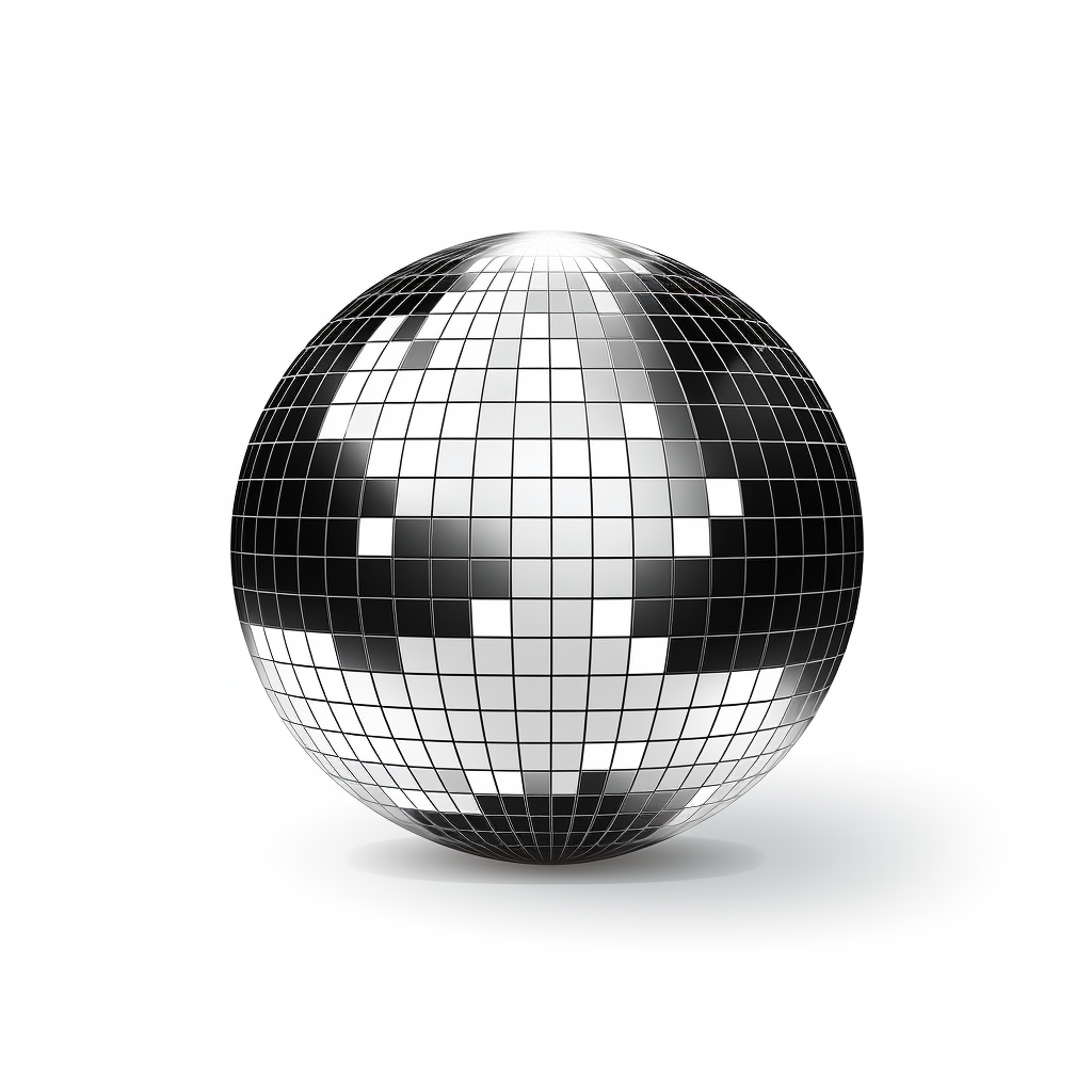 Disco ball vector black line art