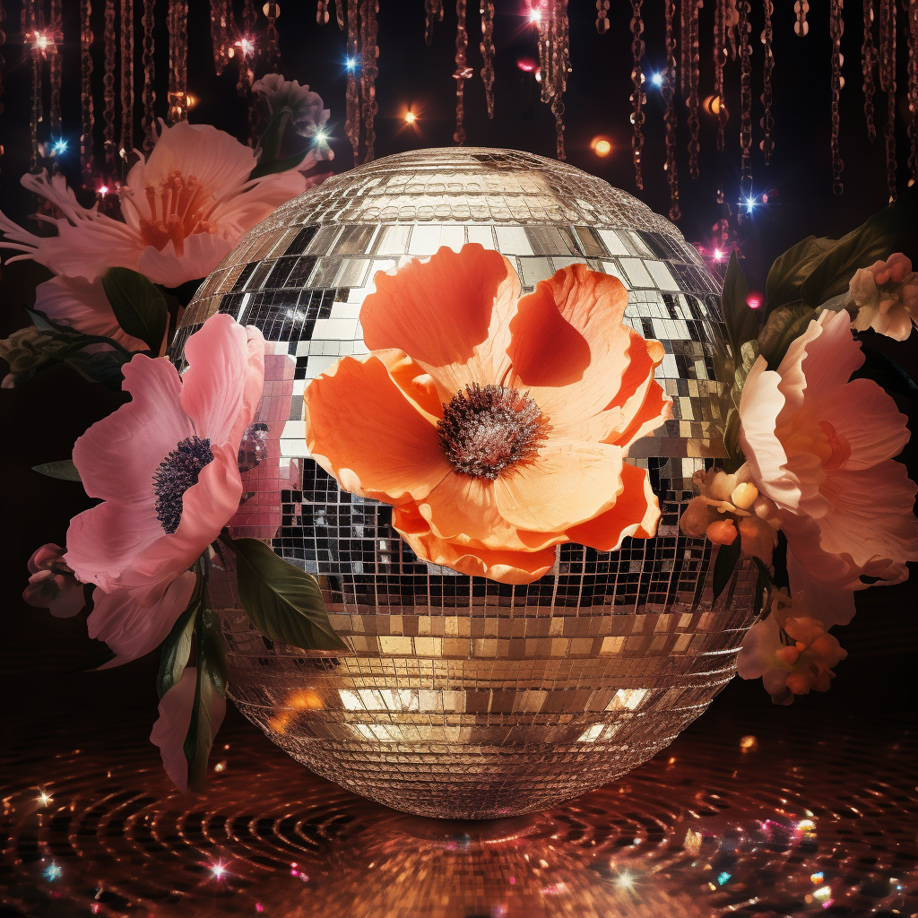 Flower Decorated Disco Ball