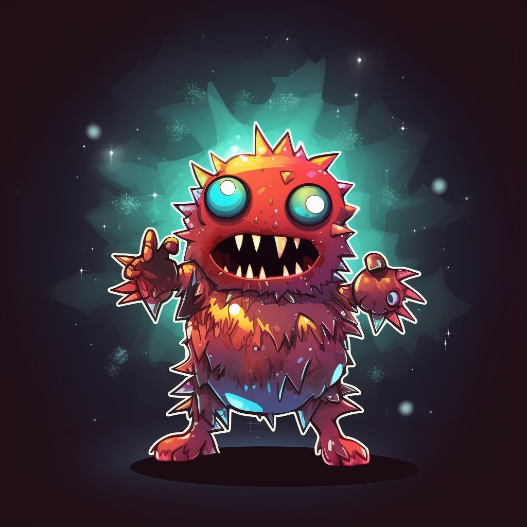 Friendly disco ball monster dancing