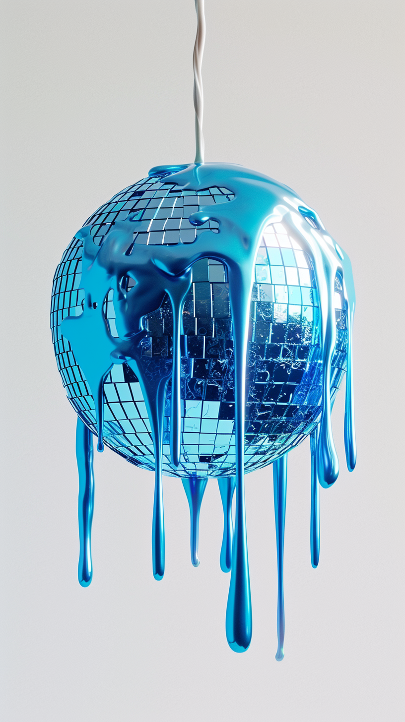 Disco ball with blue slime