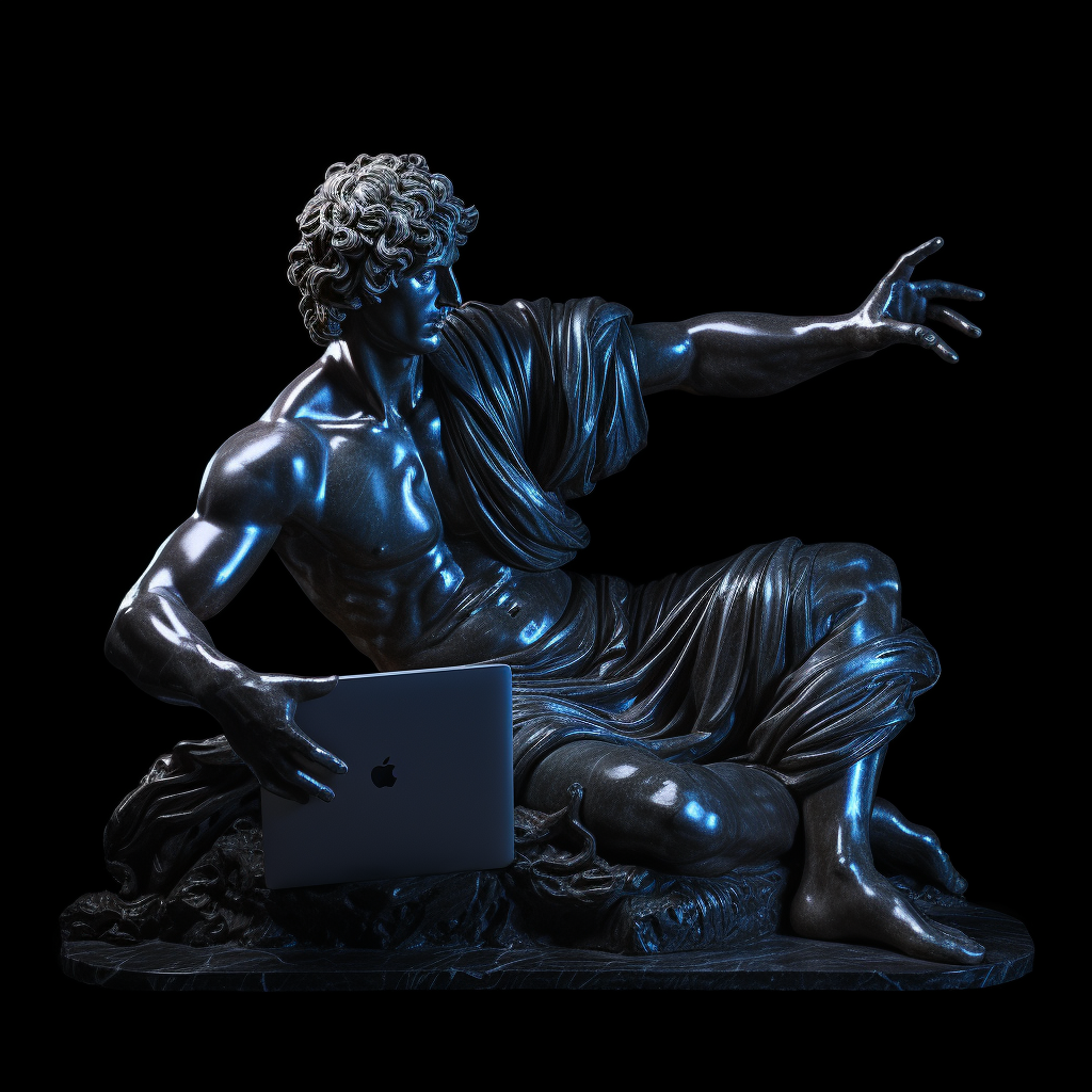 Discobolus Holding MacBook Pro