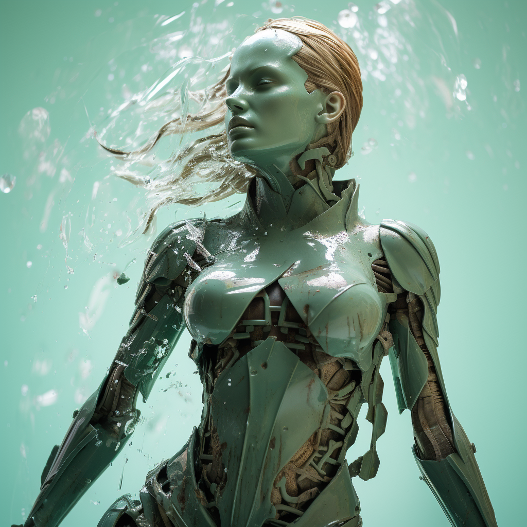 Woman Disintegrating Armor Beautifully