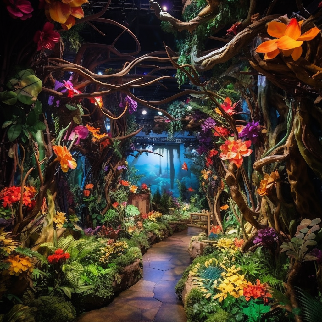 Vibrant jungle scenery in Tarzan theme