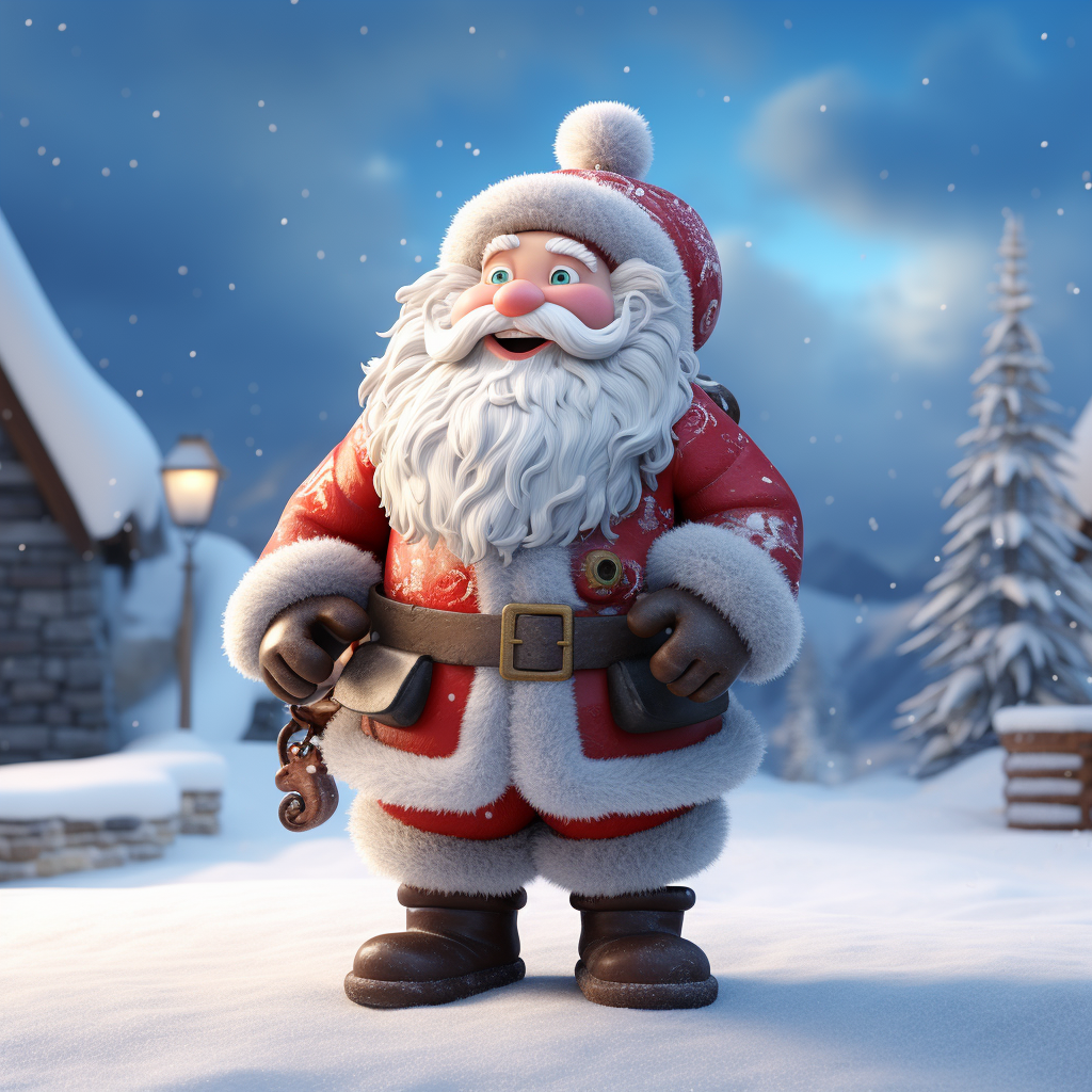 3D Disney Santa Claus on Snow