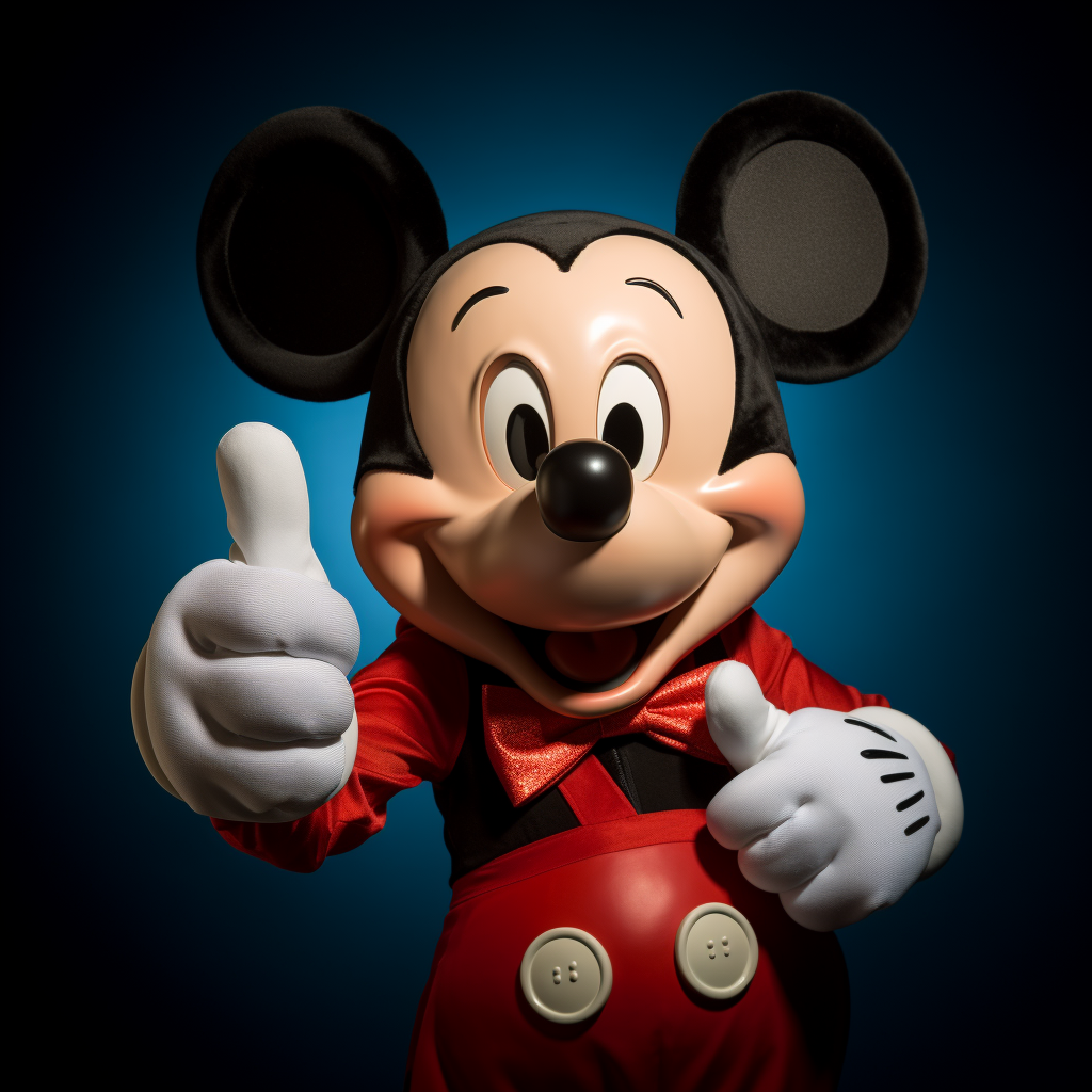 Mickey Mouse pointing right