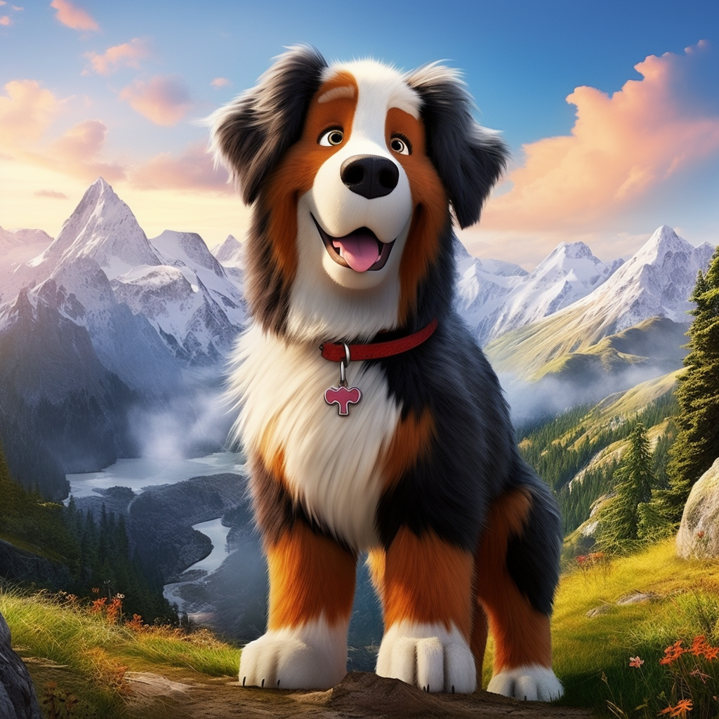 Berner dog in Disney Pixar Hero movie poster