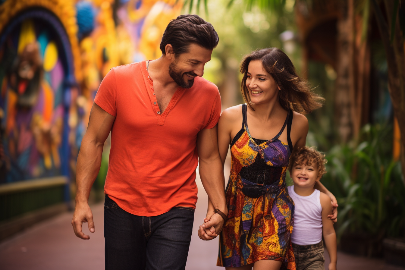 Family enjoying themselves at Disneyworld