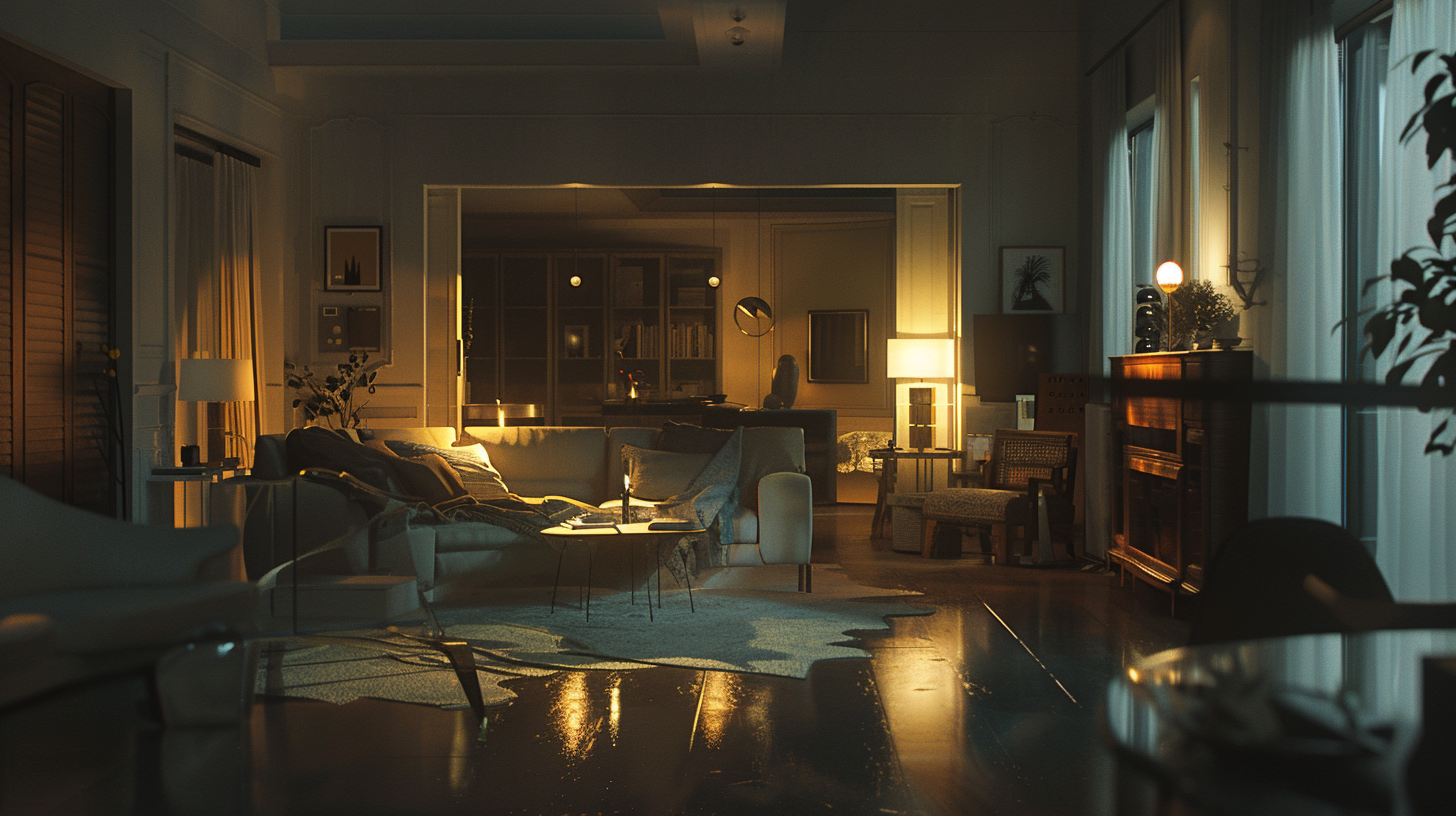 Distant Light Cinematic Interior Scene