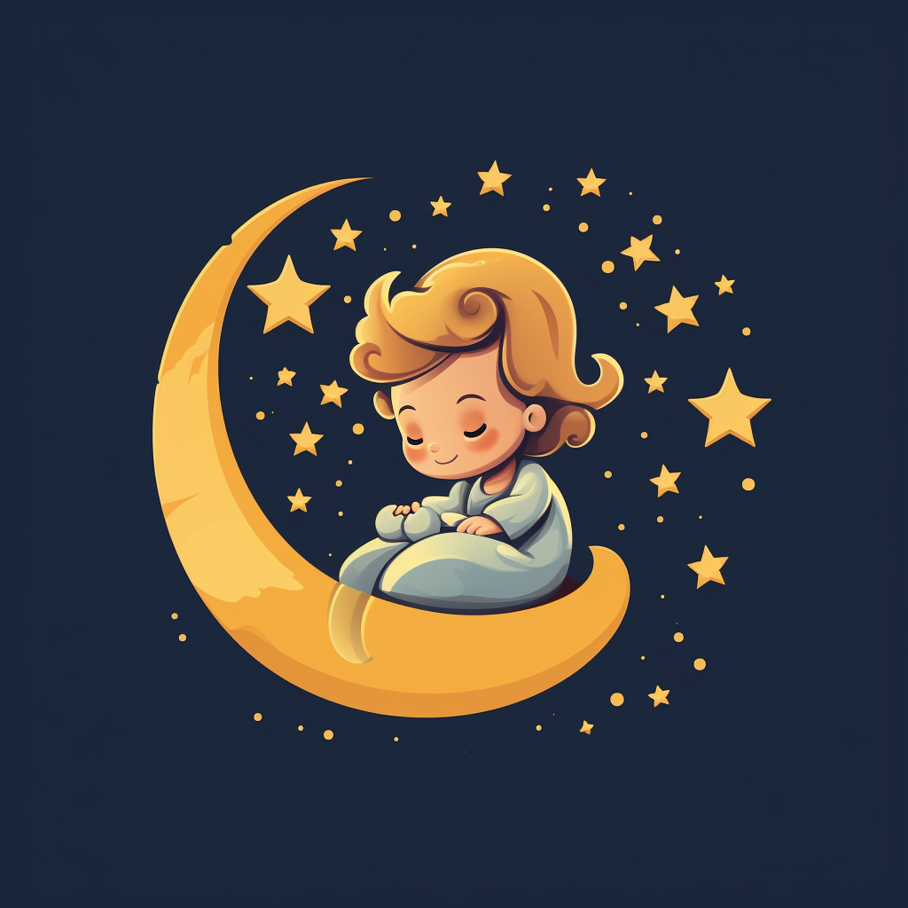 Distinctive Cute Logo Night Baby Stars Moon