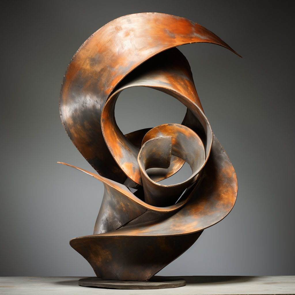 Distorted metal sculpture artwork