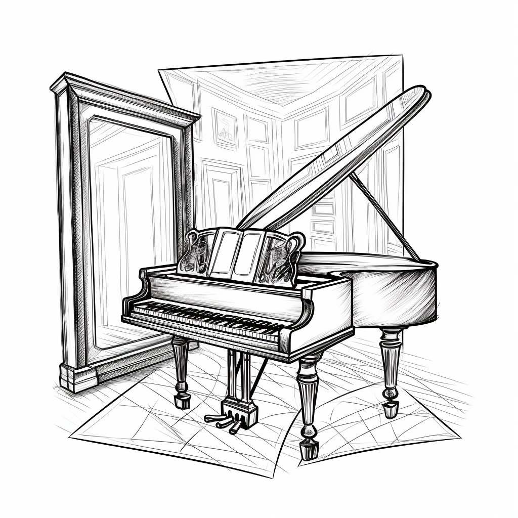 Distorted Reflection of a Piano Sketch