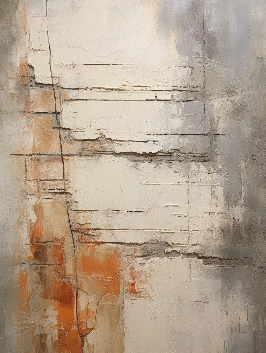 Abstract distressed concrete wall artwork