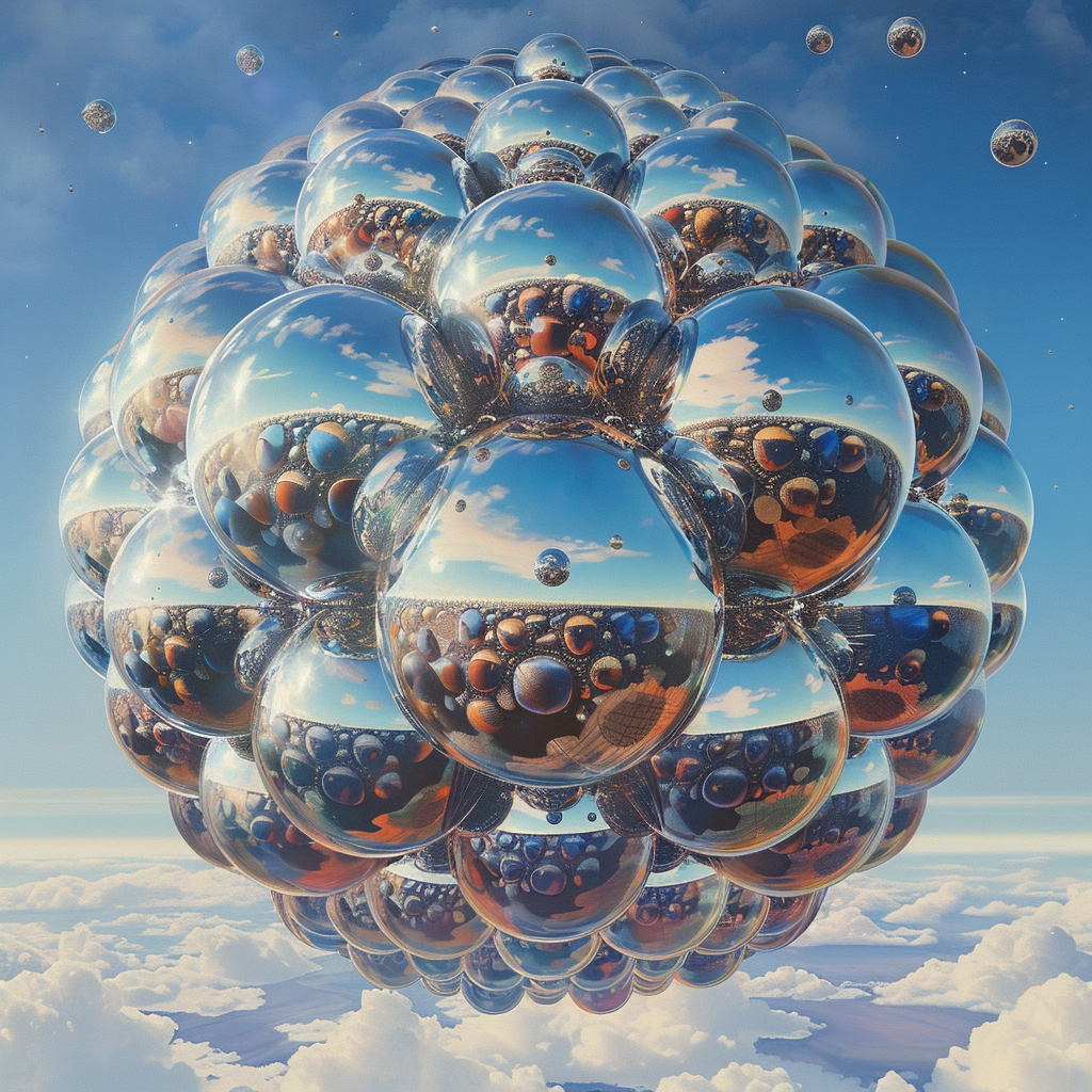 Diverse Colored Floating Spheres Structure