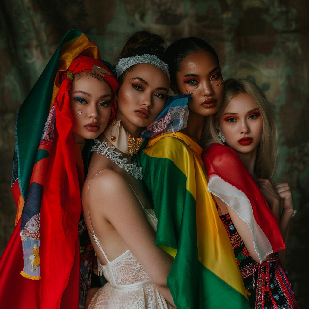 Stunning Ethnic Flag Models Photoshoot