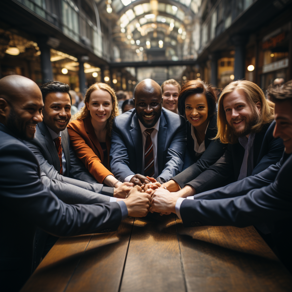 Group of Ethnic Diverse People in Circle