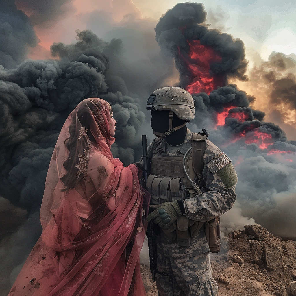 Diverse women soldiers exchange smoke