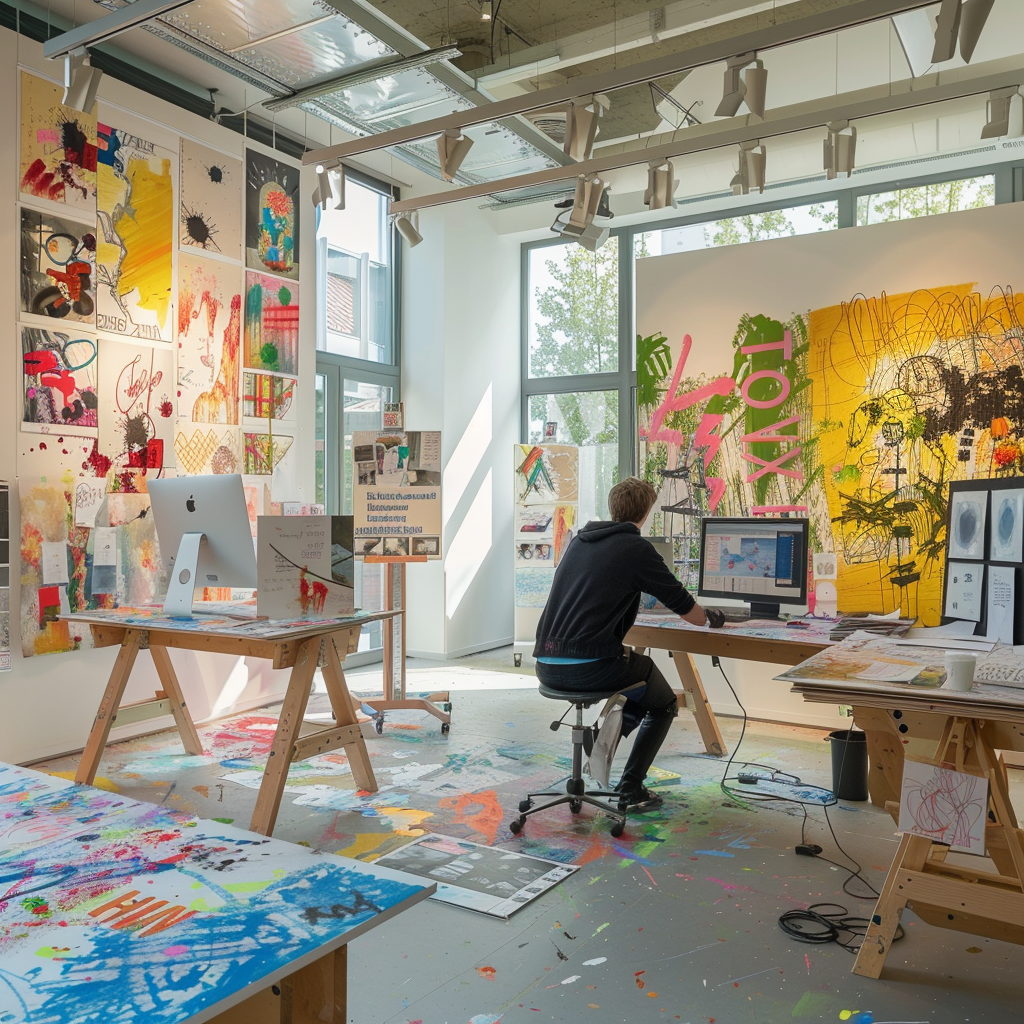 Male art workshop leader