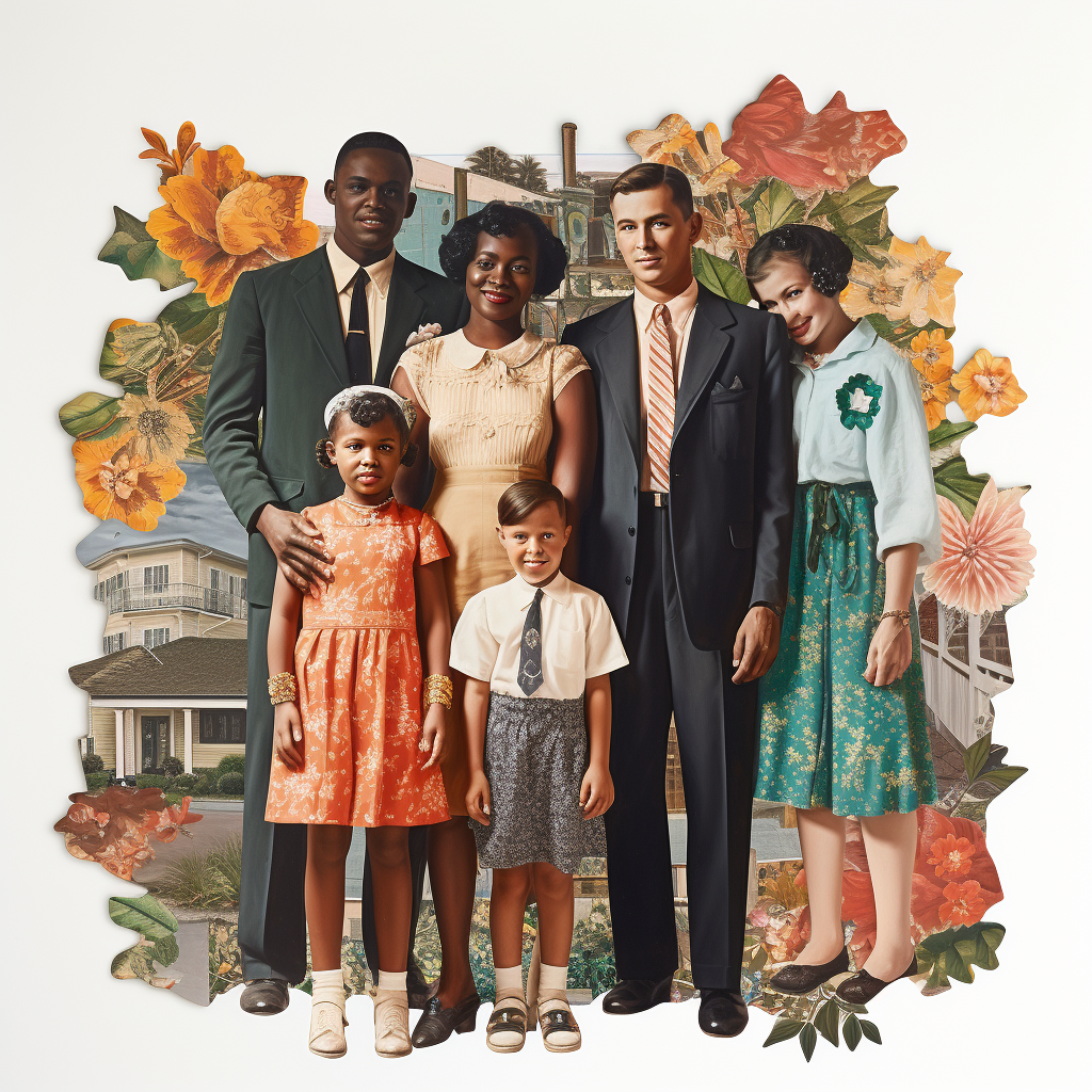 Diverse Family Cutout Collage Photo