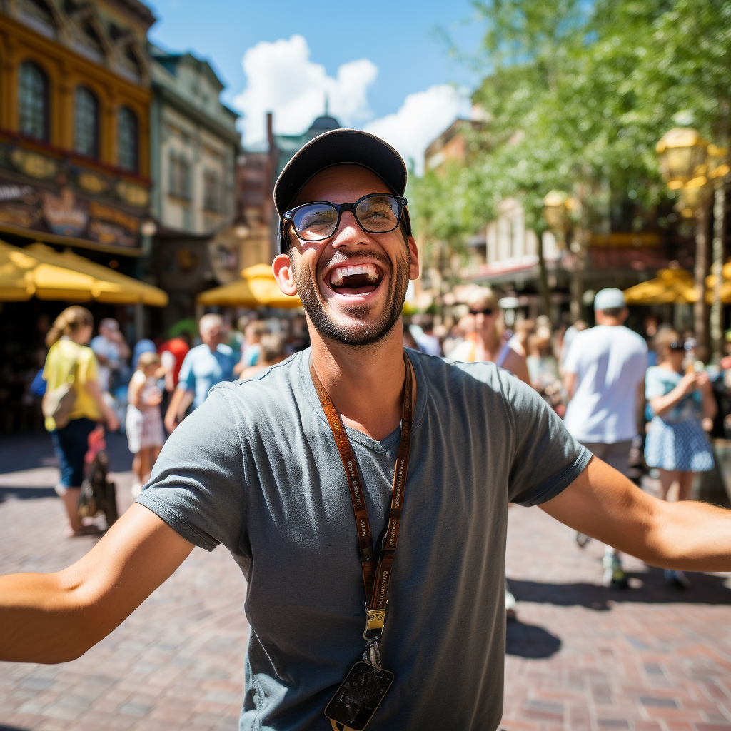 Smiling diverse tour guide in Orlando Florida