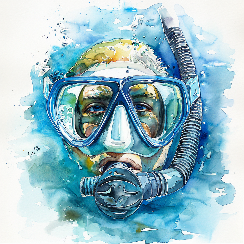 colorful diving snorkel underwater art