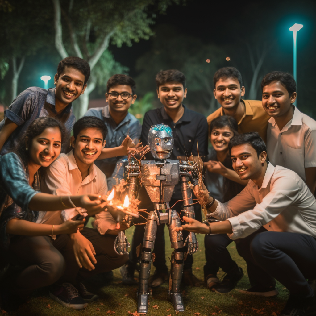 Diwali Celebration with Engineering Students and Robots