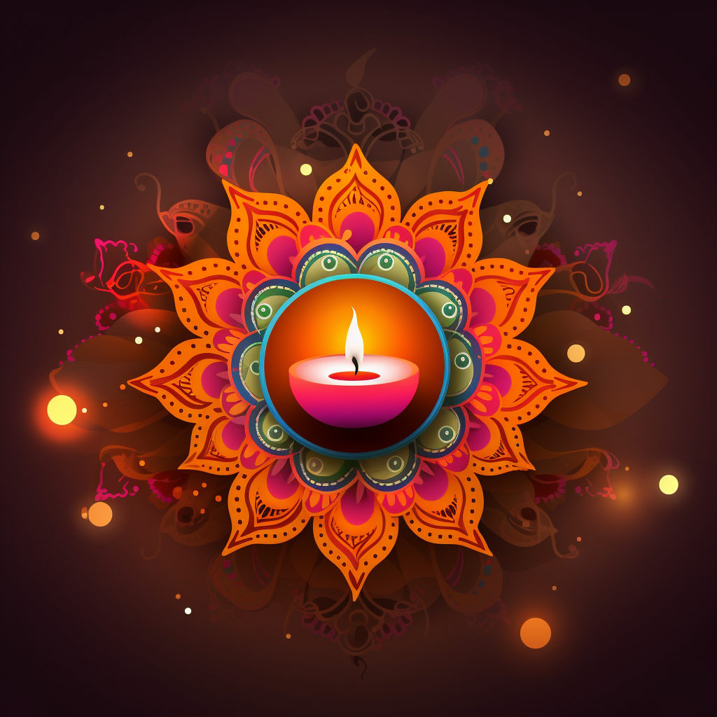 Diwali Greeting in Mouve Color