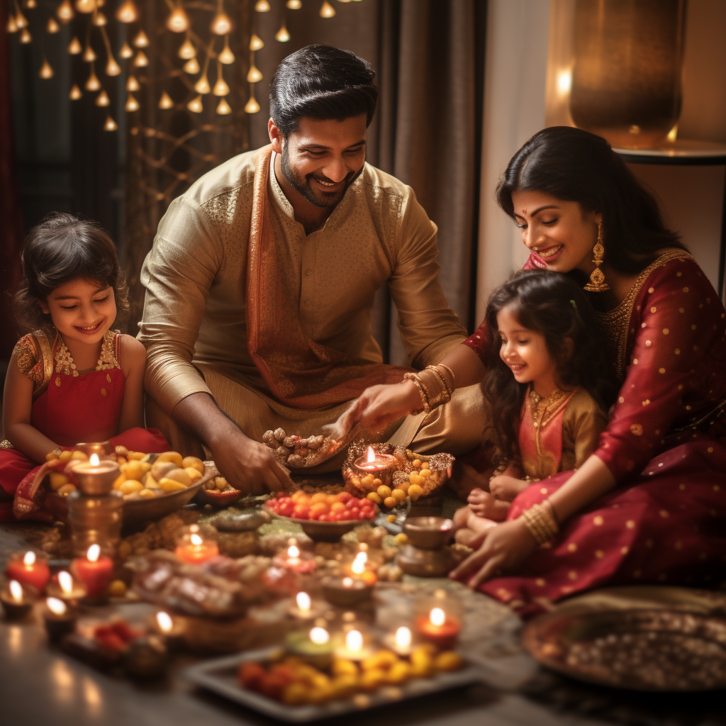 Diwali Puja with Indian Family