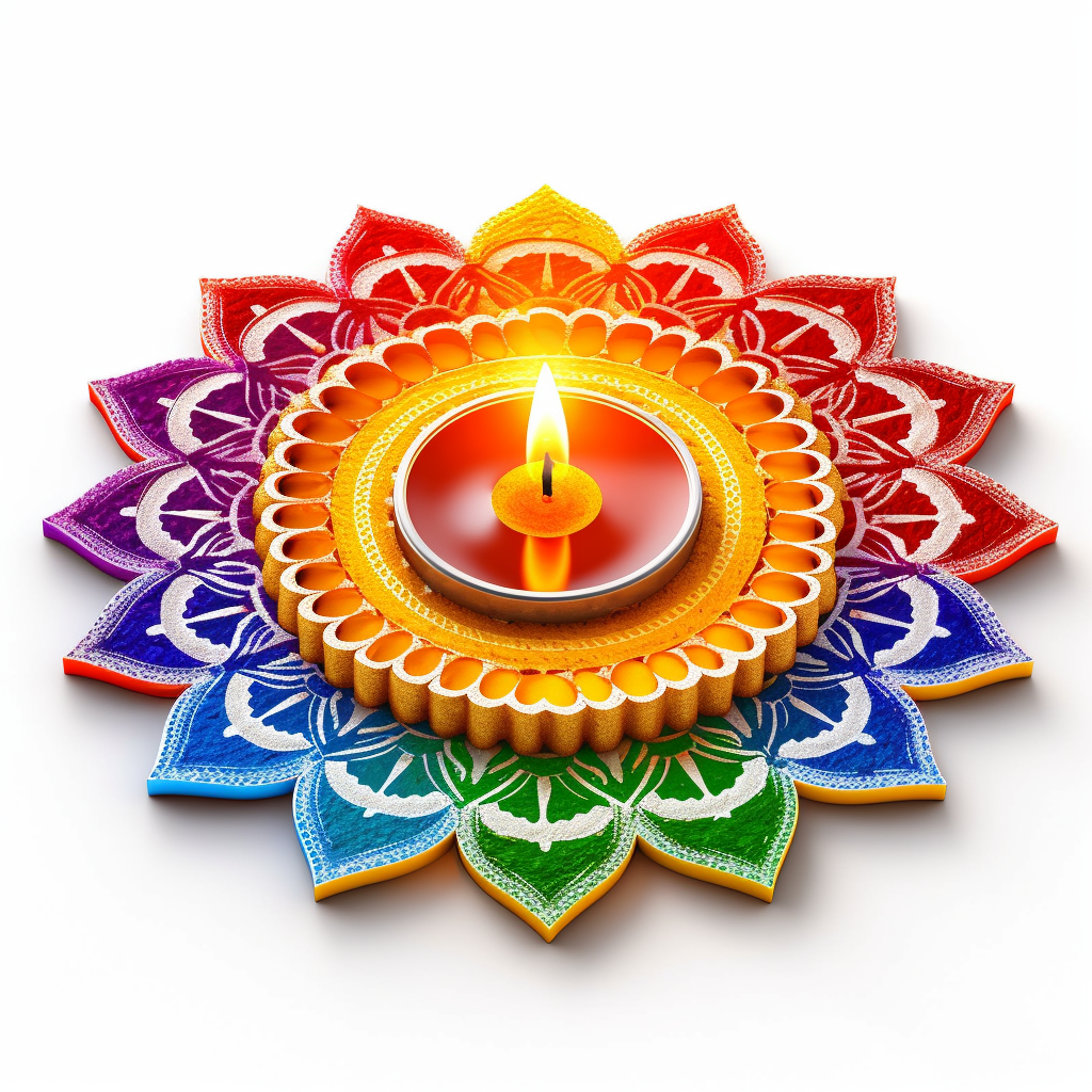 Colorful Diwali Rangoli Chakra Design Image