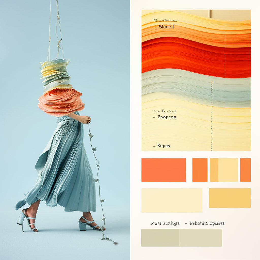 Colorful pop-up menu with lines