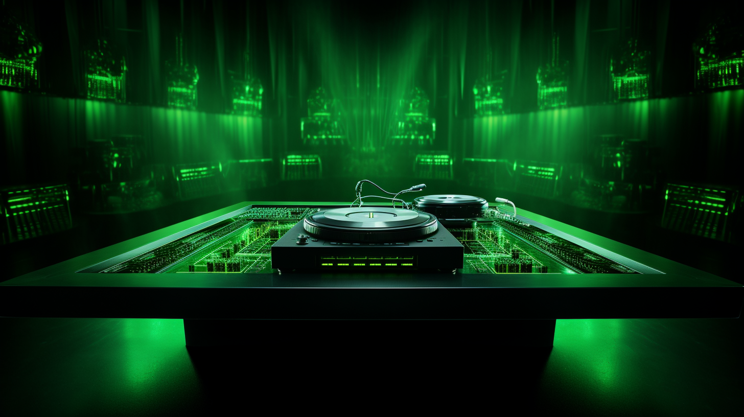 Realistic DJ Mixing Desk and Turntables