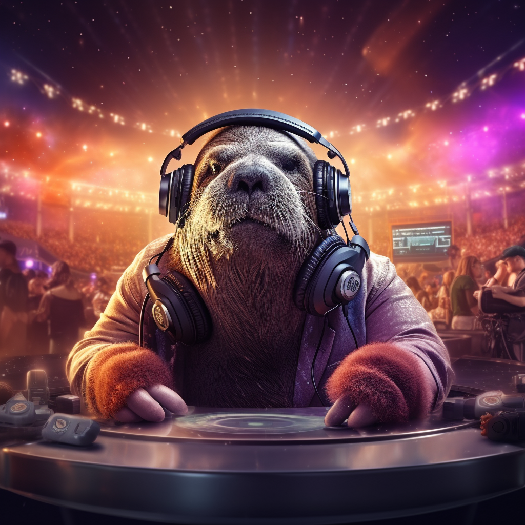 DJ Walrus playing music at EDM concert