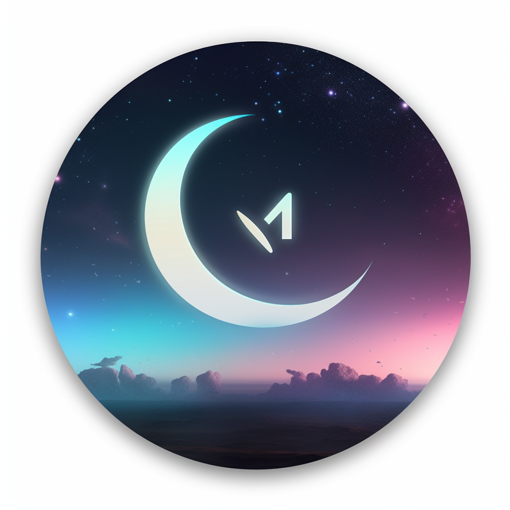 DJI Avata Logo with Sky, Stars, Moon and Glow