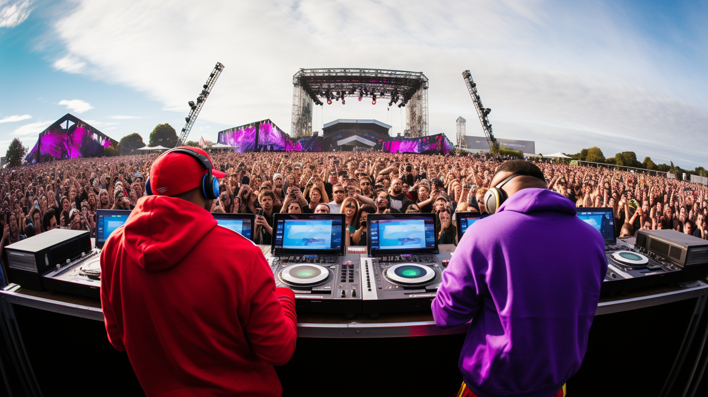 DJs performing on big stage