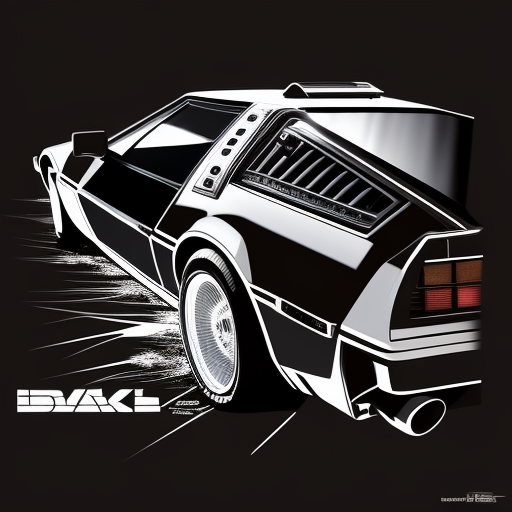 DMC DeLorean 1981-1982 Side View Drawing