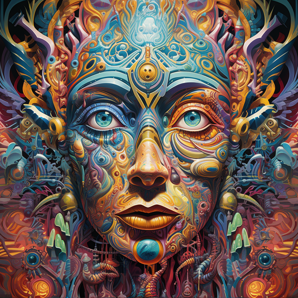 Colorful DMT infused faces