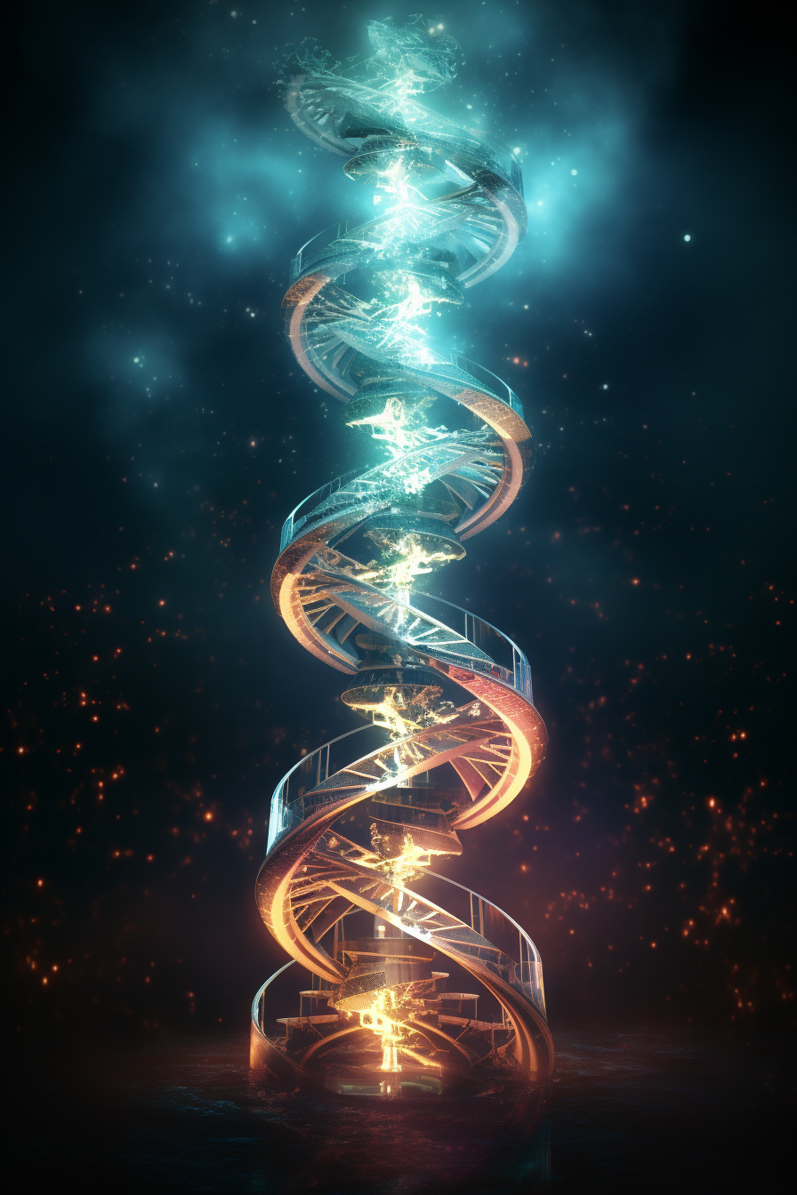 Detailed DNA Base Pairs in Double Helix