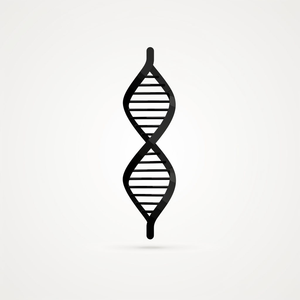 Black DNA Icon on White Background