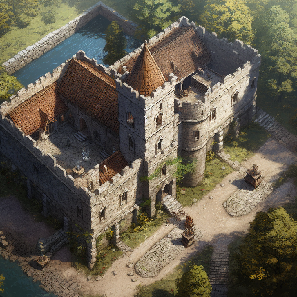 Restored D&D Castle Keep with Courtyard for Village