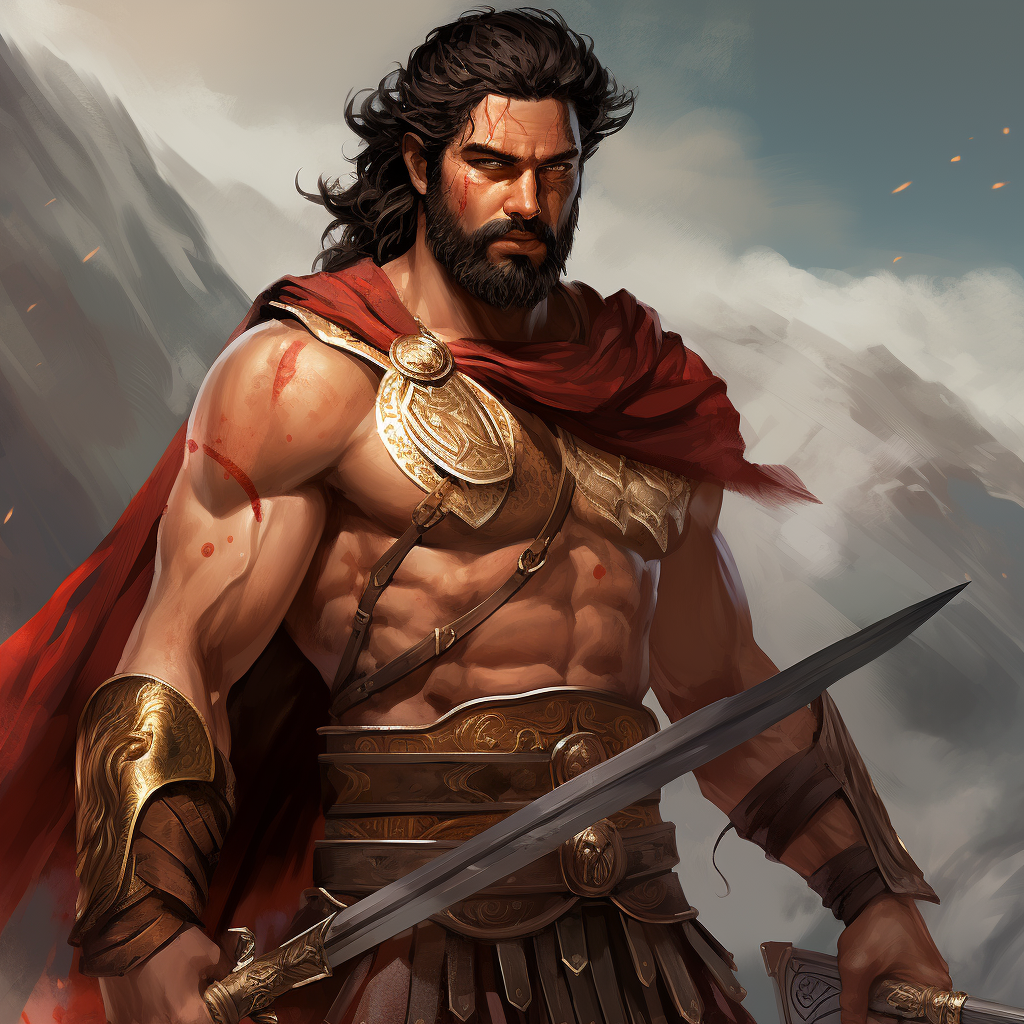 Greek Spartan D&D Character with Sword