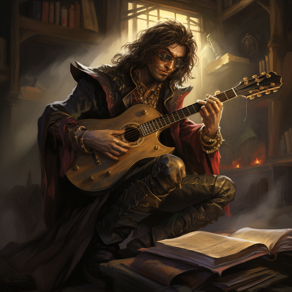 Dark and alluring evil bard poet