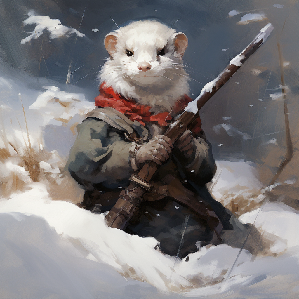 Adorable DnD Pet Snow Weasel