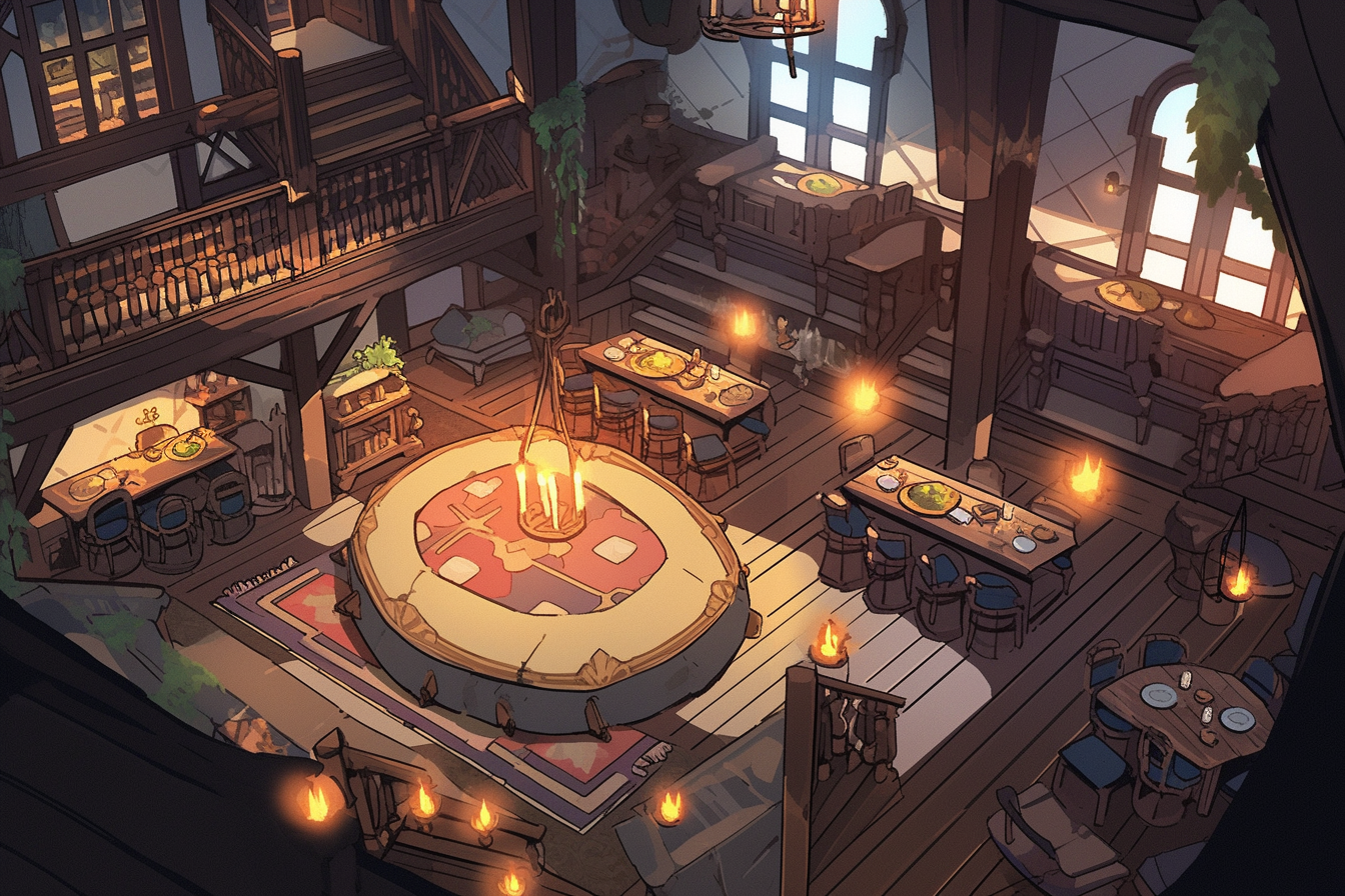 Cozy lounge area in DnD town inn