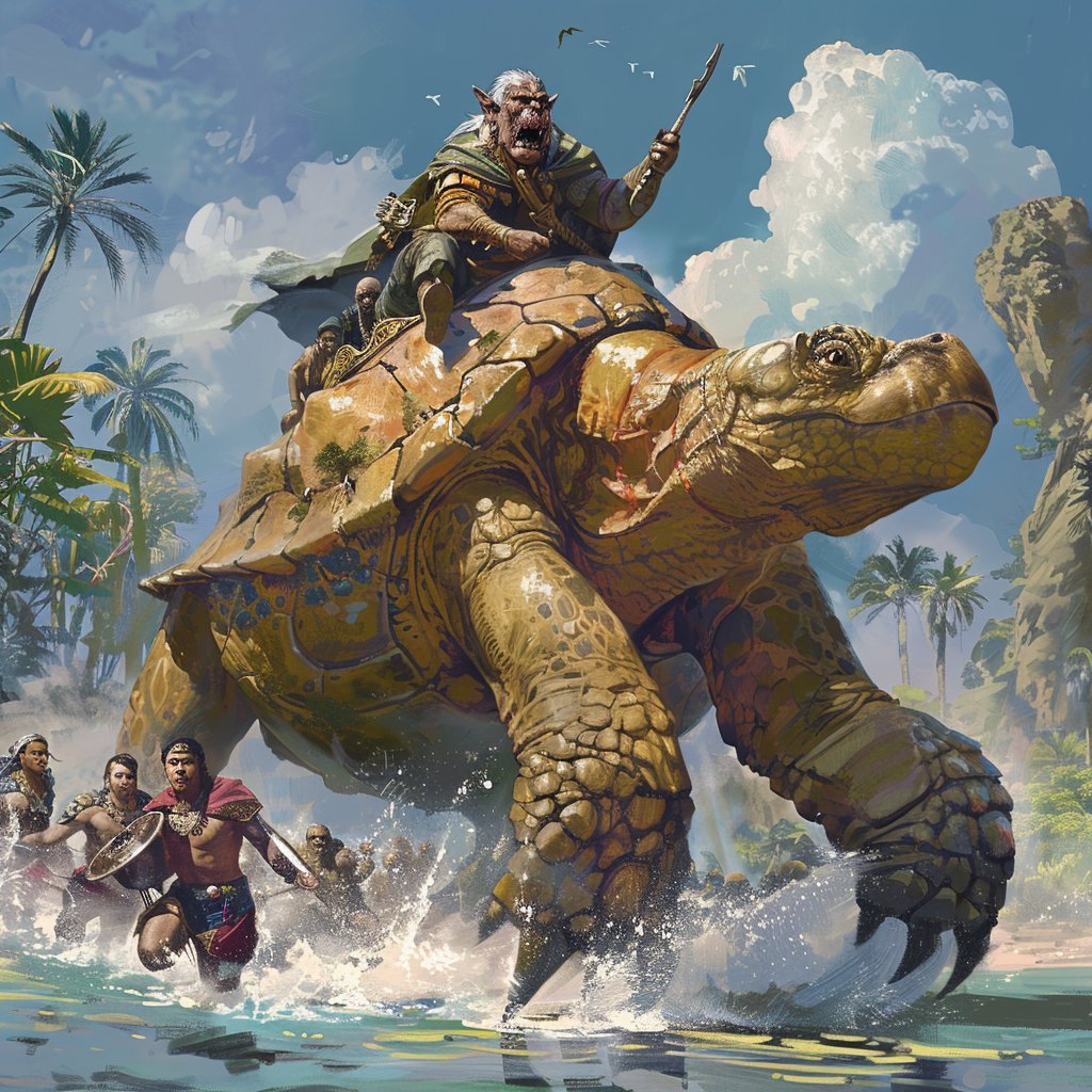 D&D Vaanaras on Battle Turtles